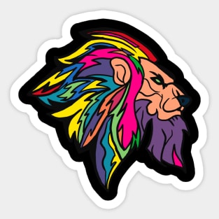 Rainbow Lion Sticker